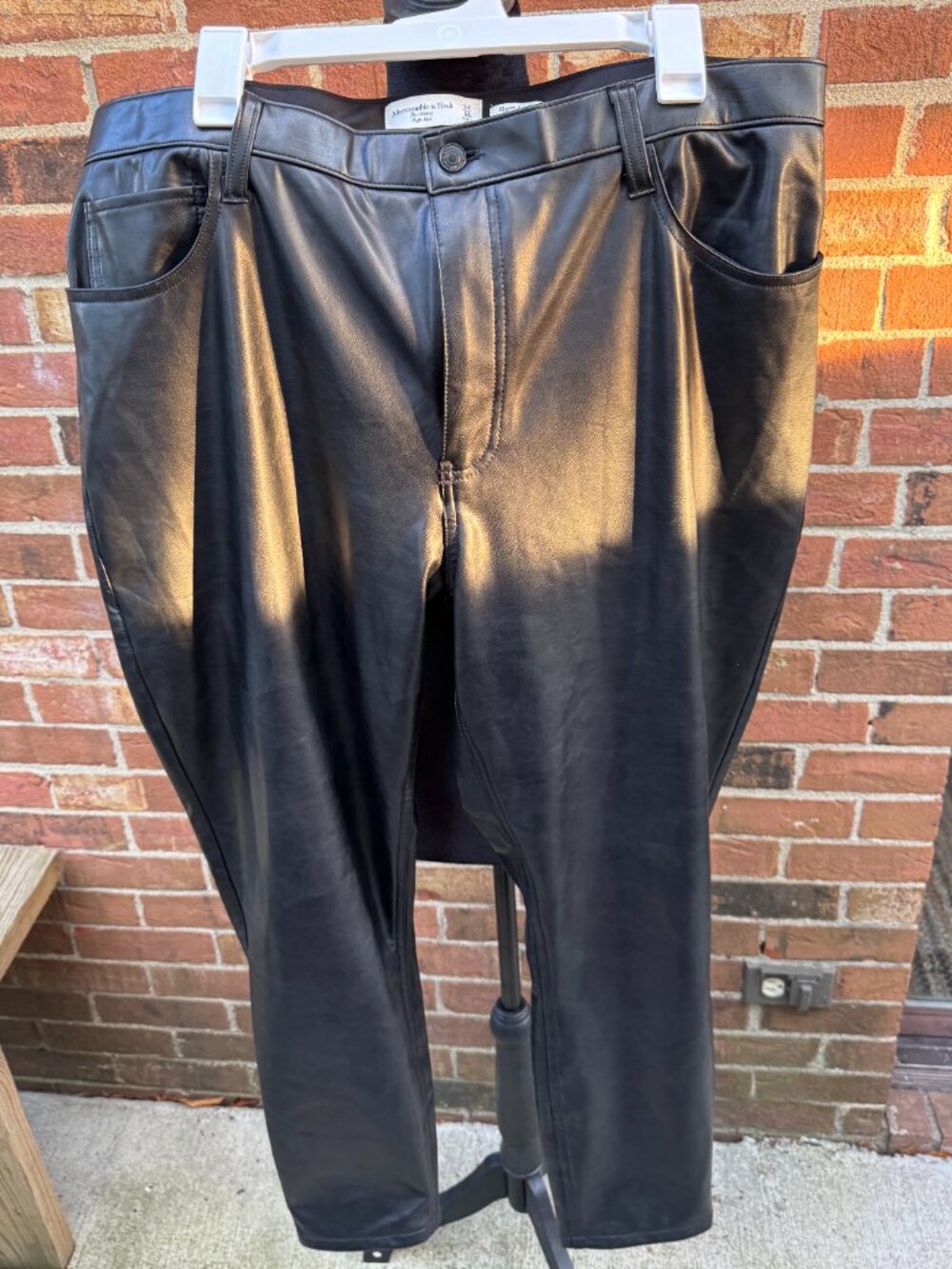 Abercrombie & Fitch Curve Love Vegan Leather Pants Black 34